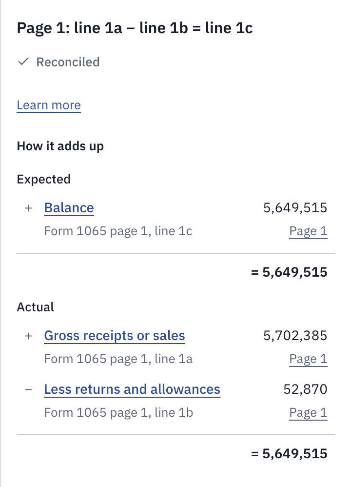 How it adds up for a check that ties.