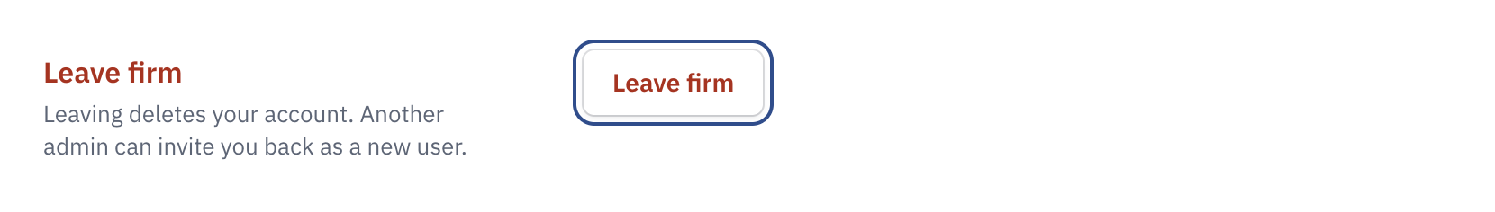 Leave firm at the bottom of Account and security.